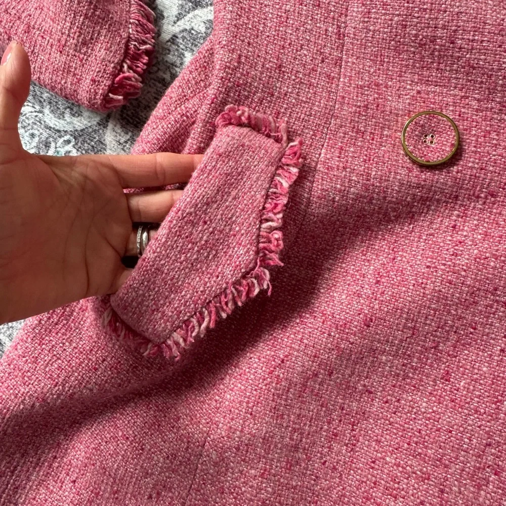 CAbi Pink Trench Coat with Gold Buttons Sz 4 - Picture 6 of 6